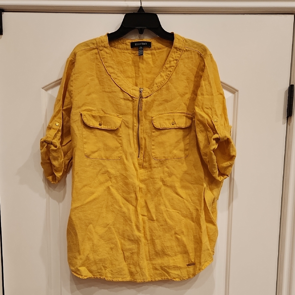 Ellen Tracy Linen Top Size XL